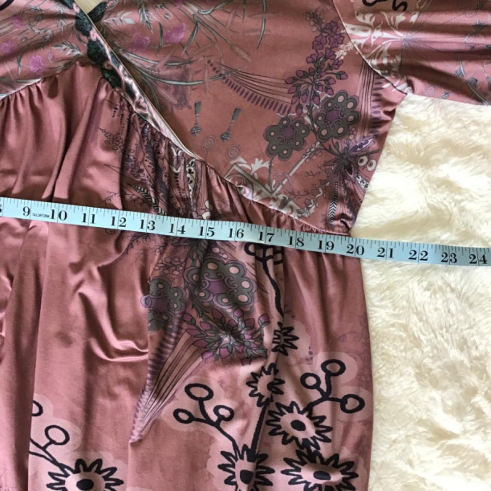 Pink Daisy Women’s Size 1X Plus (14/16) V Neck 3/4 Ruffle Sleeve Dress Fairy - Picture 12 of 12